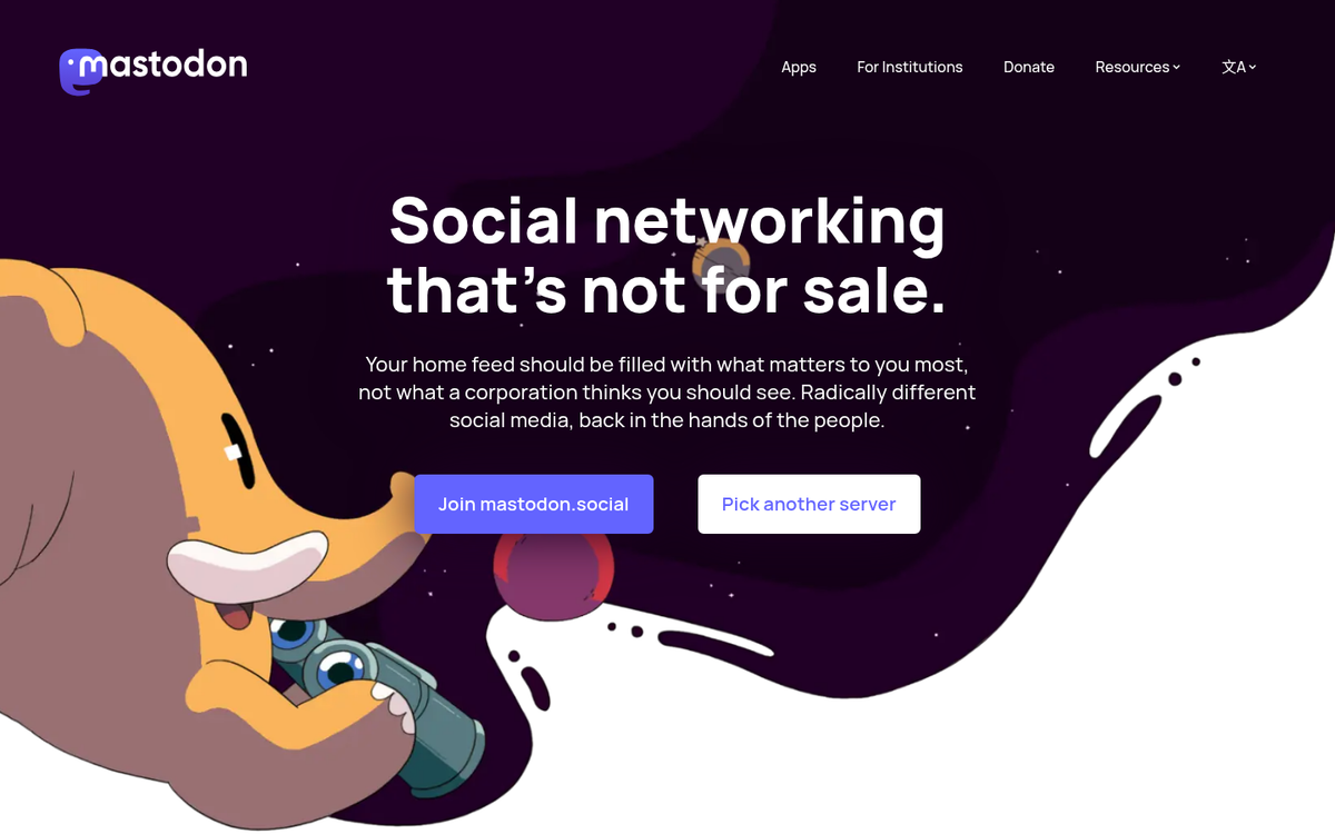 Mastodon social network plugin settings page