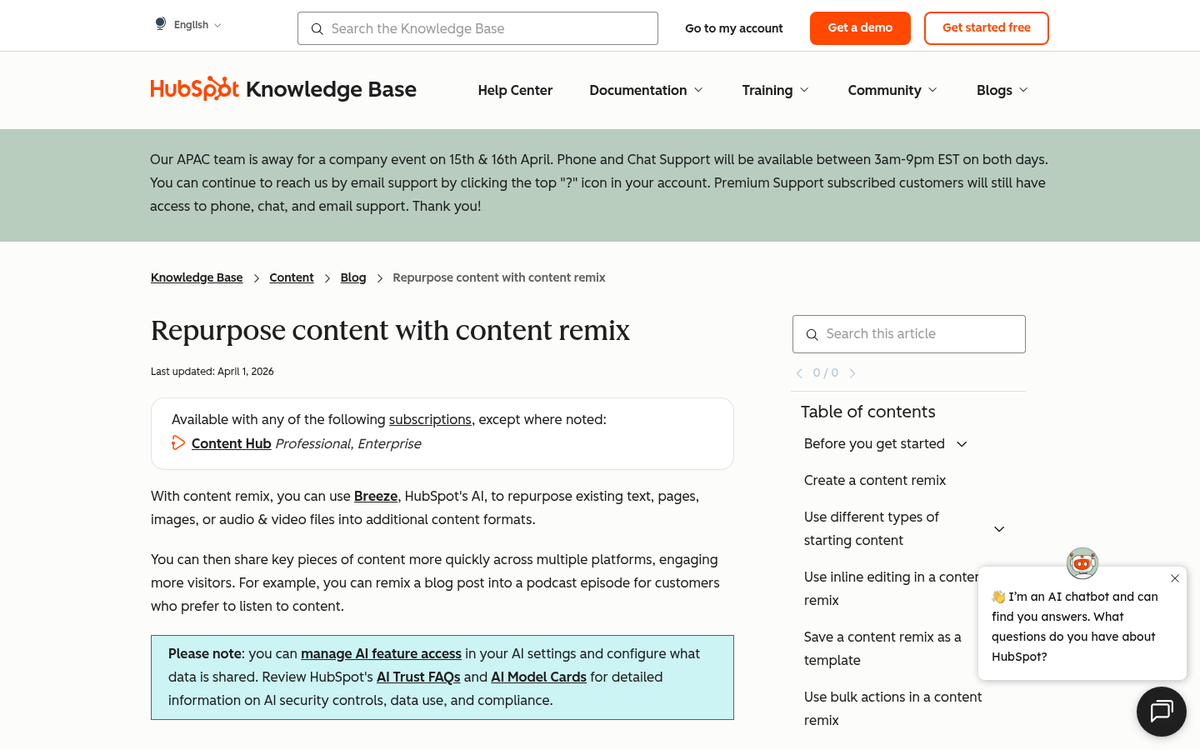AI content repurposing tool dashboard screenshot