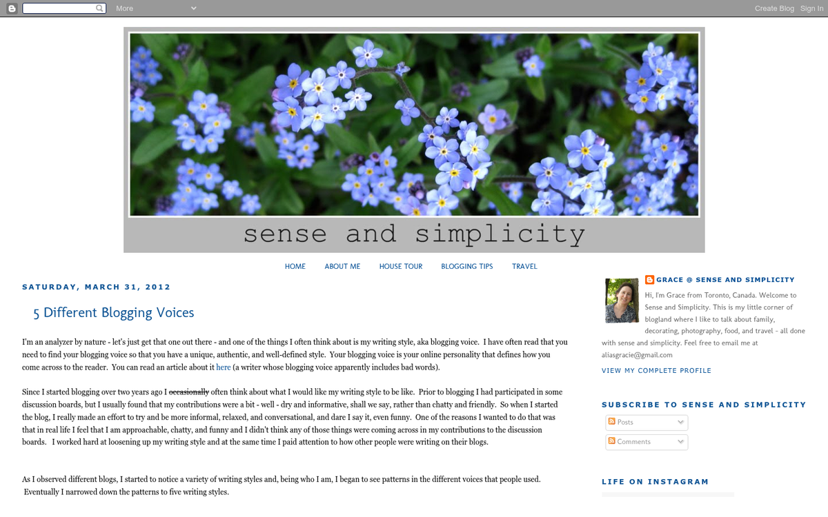 Blogger writing with distinctive personal voice