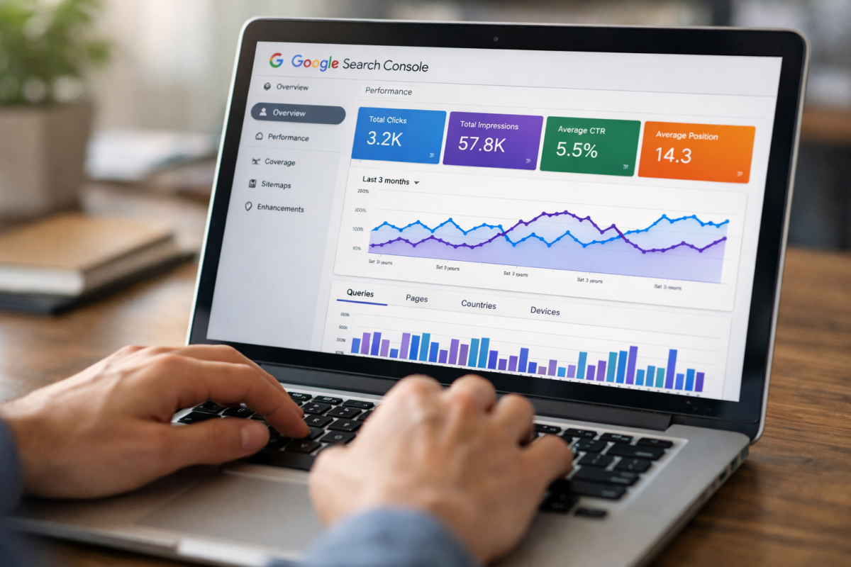 Google Search Console keyword performance dashboard