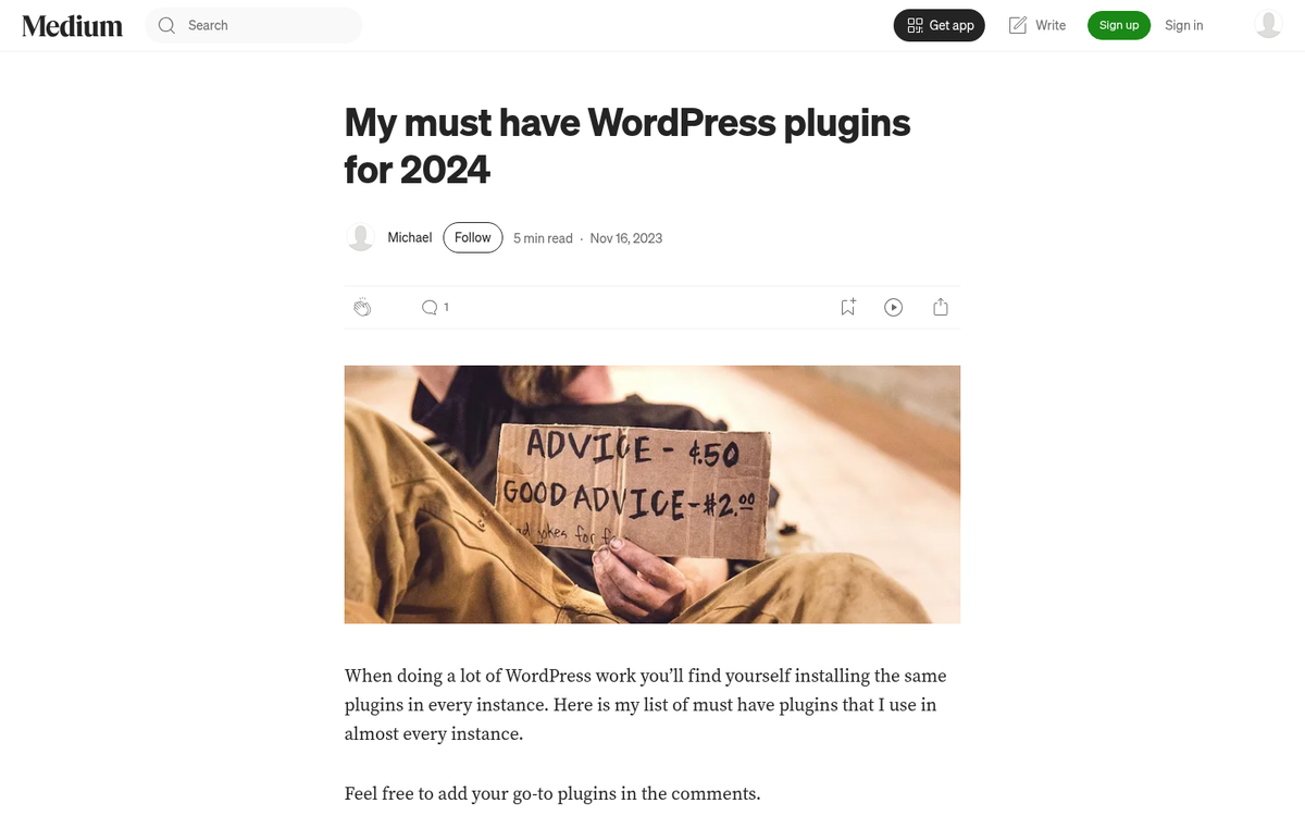 Essential WordPress plugins dashboard screenshot