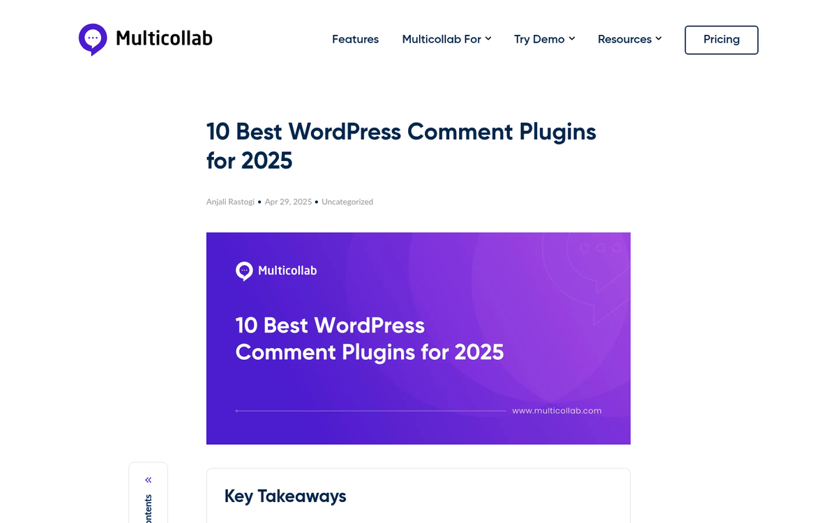 WordPress comment plugin interface screenshot