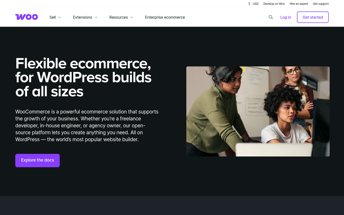 WooCommerce eCommerce plugin homepage screenshot