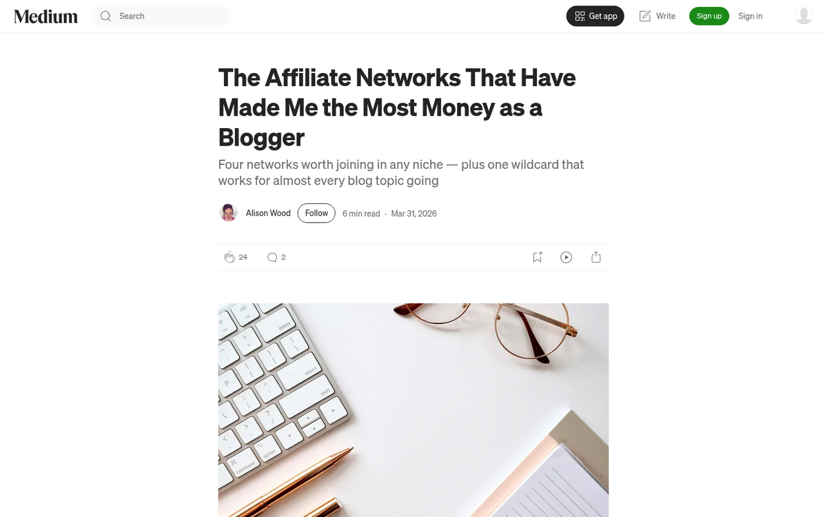 Affiliate marketing dashboard with earnings and links