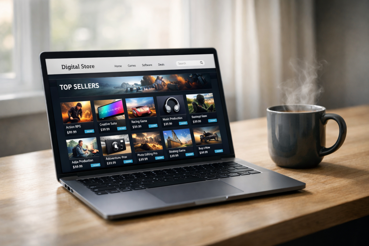 Digital eBooks and guides on screen