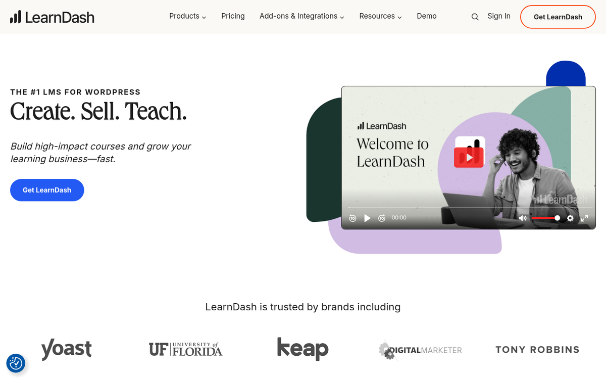 Online course platform website screenshot