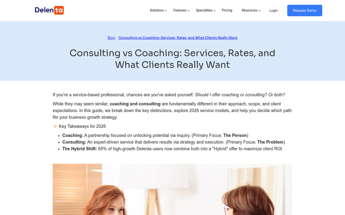 Consultant coaching client in business meeting