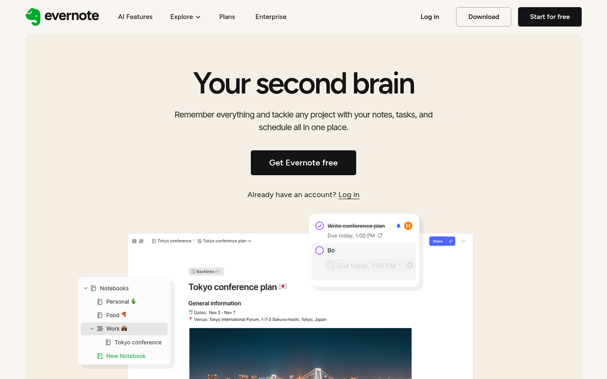 Digital notes app for saving blog ideas