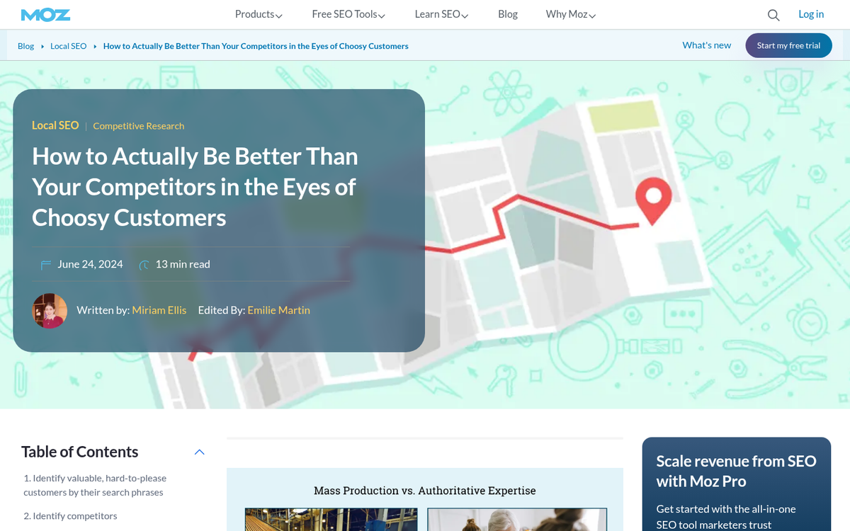 Website screenshot showing improved blog content