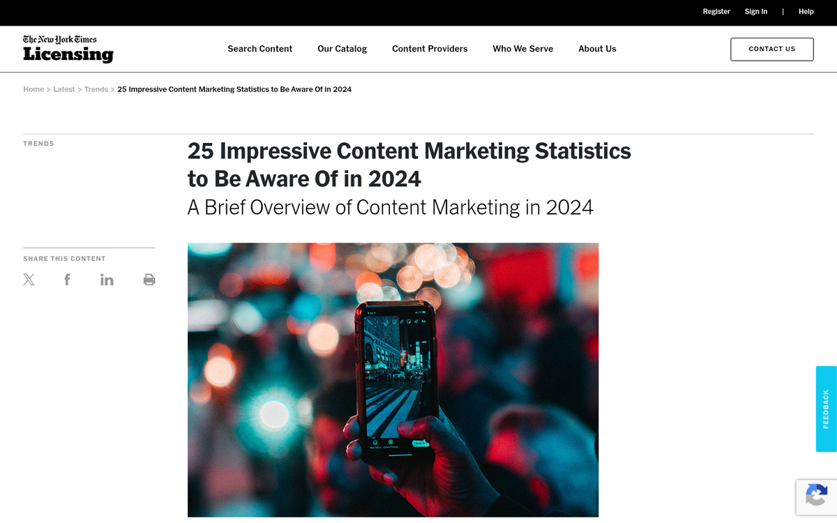 Trending industry news displayed on screen