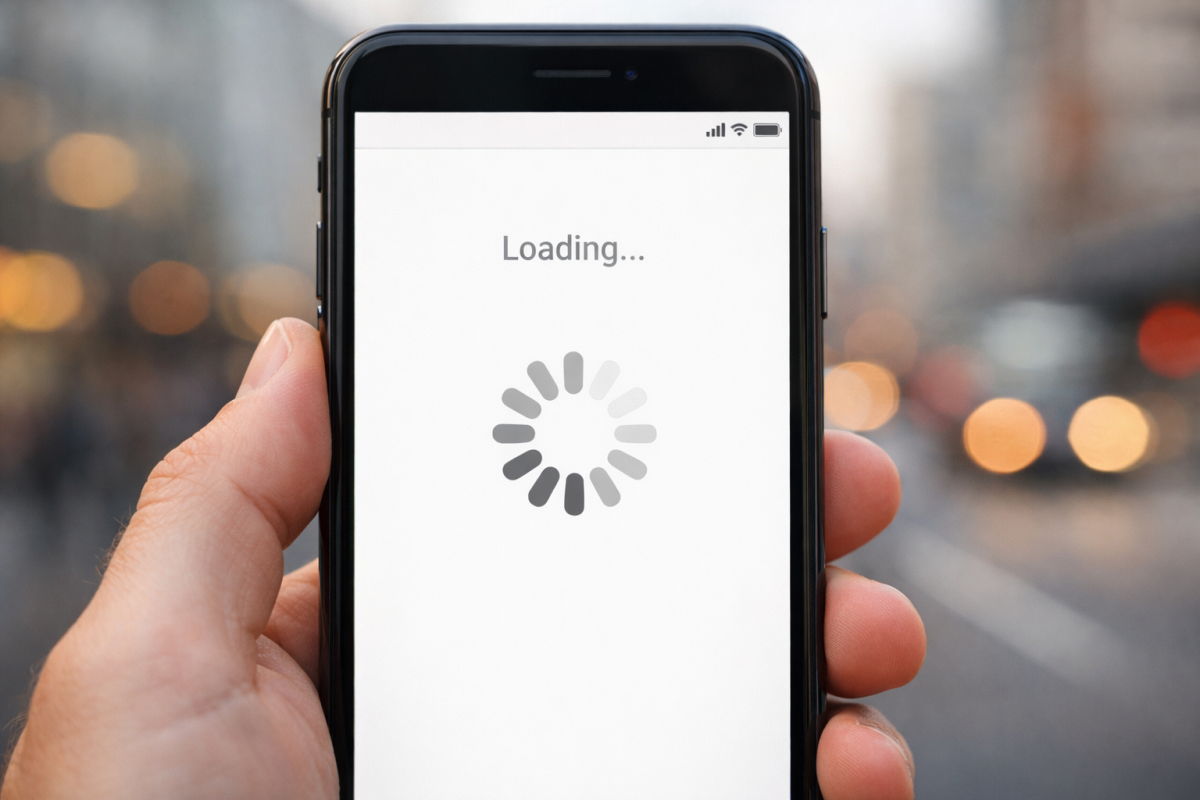 Magnifying glass examining website performance data