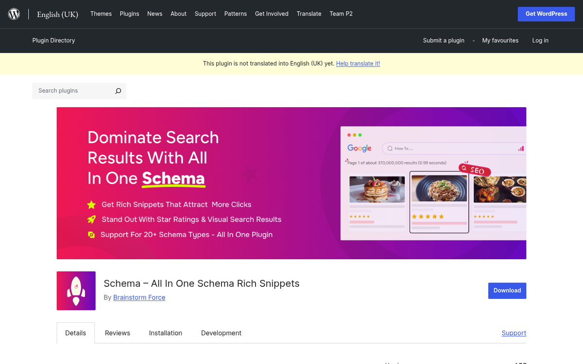 All in One Schema Rich Snippets plugin page