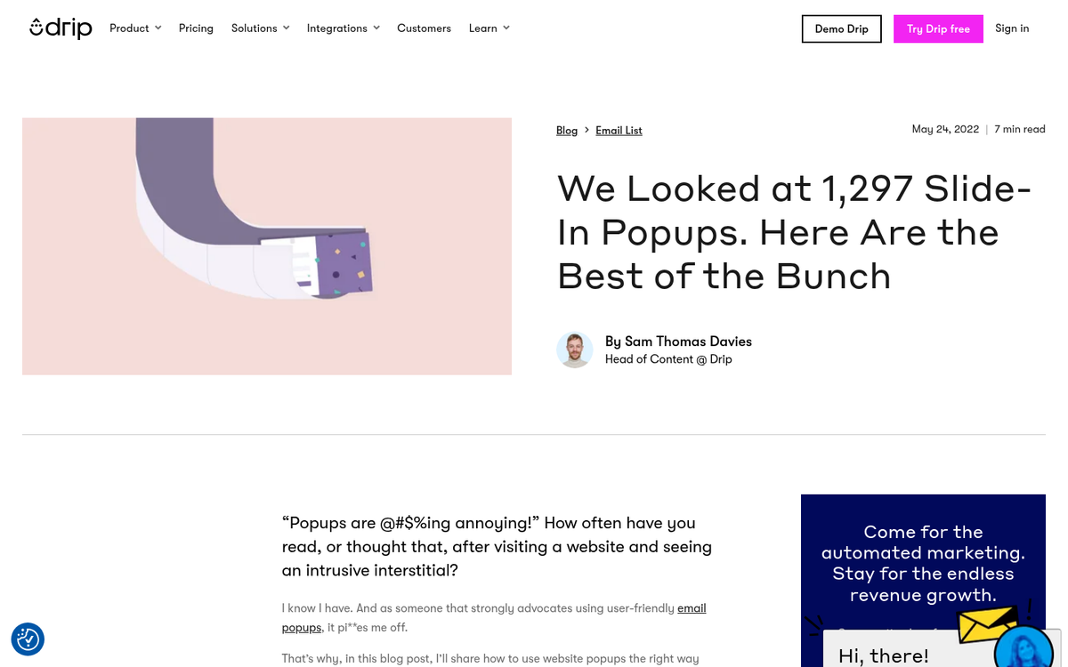 Featured product call to action example