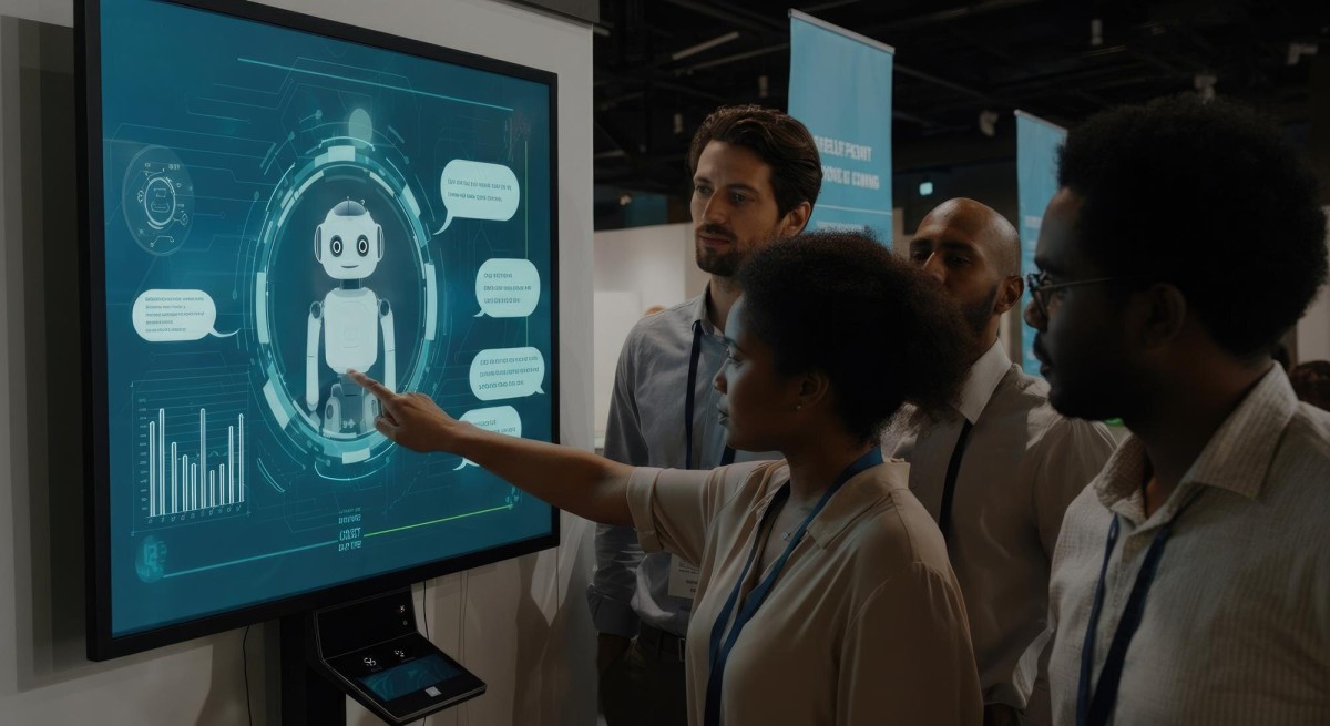 Person exploring interactive software live demo