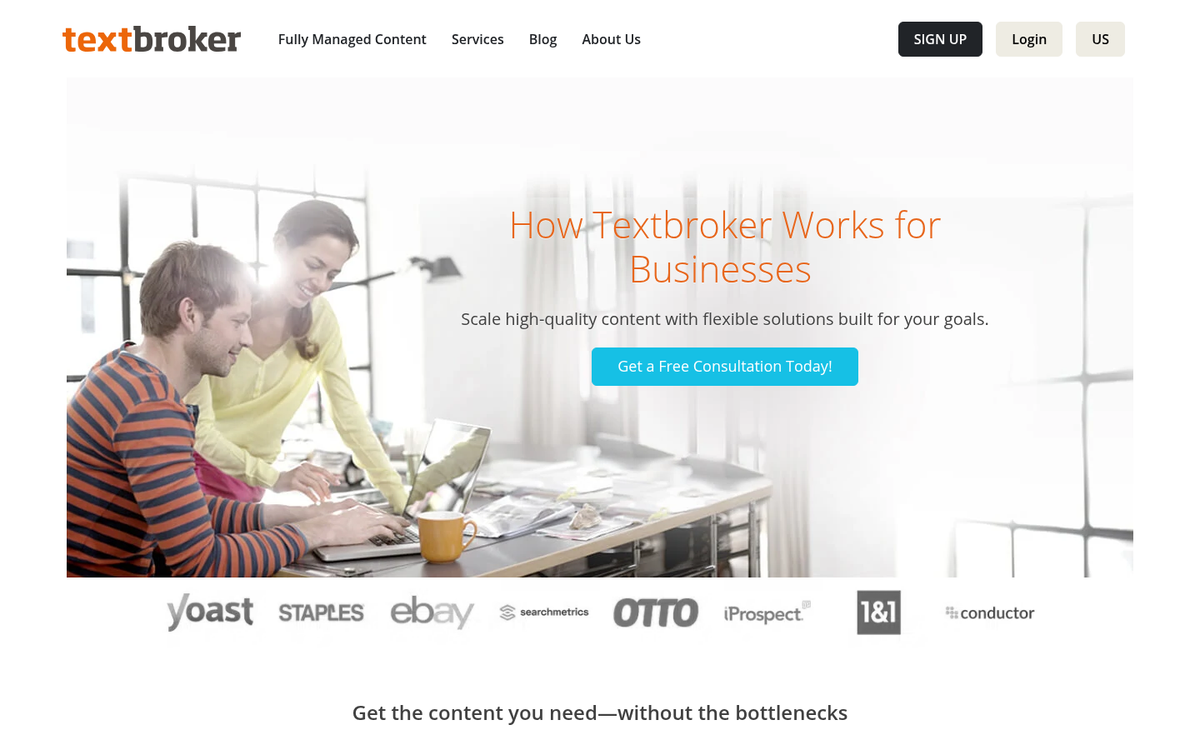 Textbroker platform interface showing article ordering