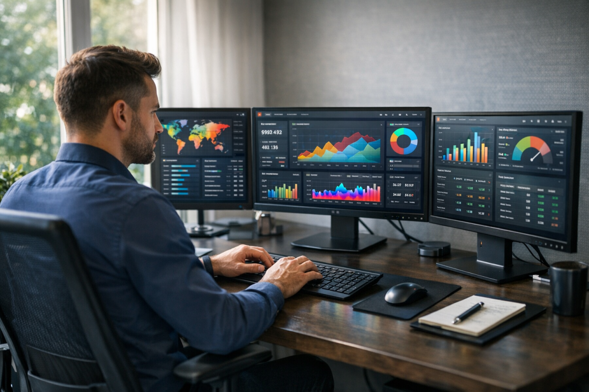 Blog ROI analytics tools on screen