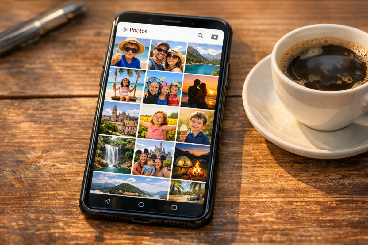 Google Photos interface on a laptop screen