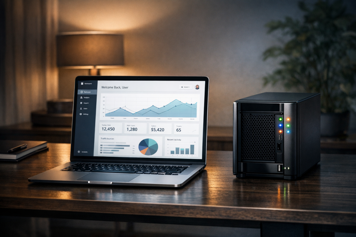 Web hosting server and storage interface
