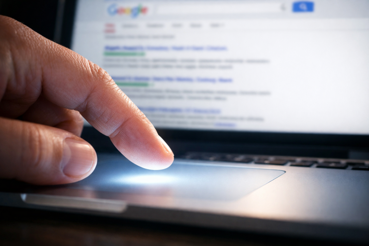 Person clicking a compelling call to action button