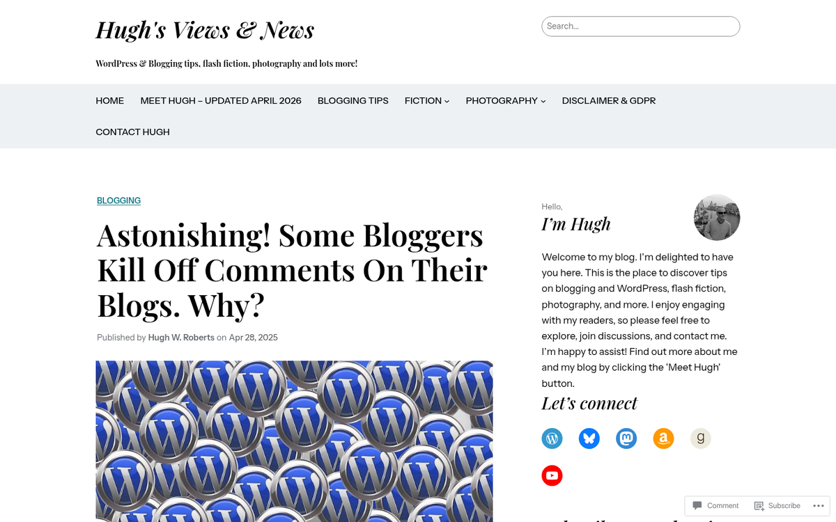 Person disconnected from online community discussion