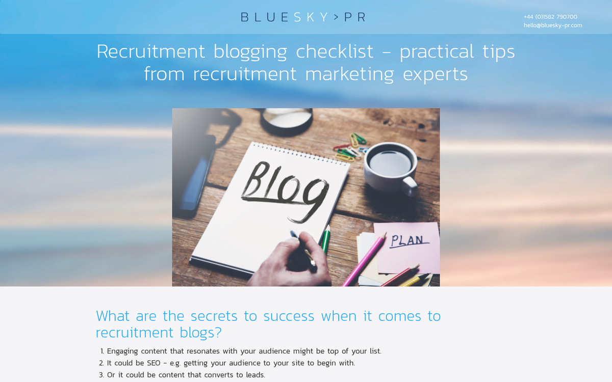 Person signing a blog management contract