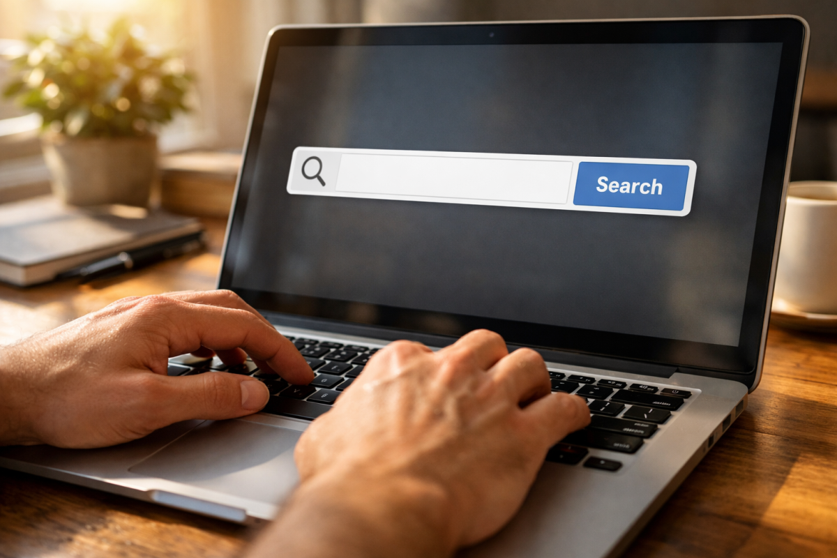 Blog search bar interface example