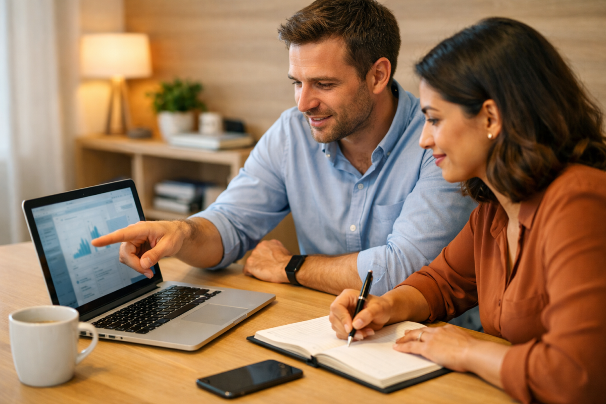 Person reviewing and editing a document