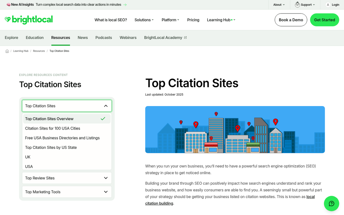 Screenshot of research sources and references