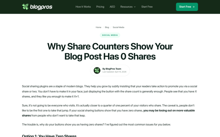 Why Share Counters Show Your Blog Post Has 0 Shares