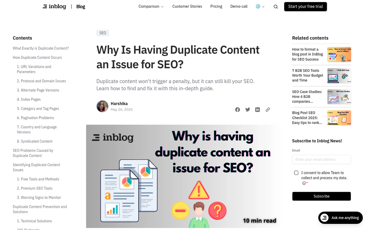 Synonym tags causing duplicate content issues