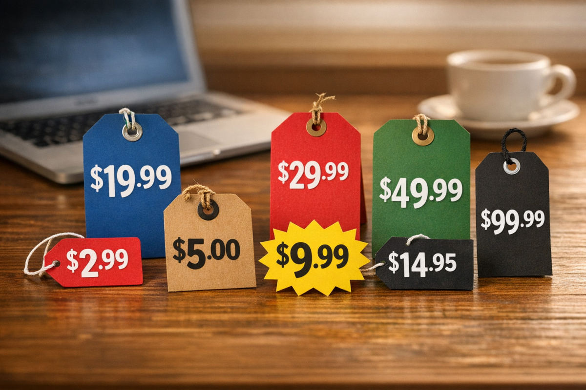 Price tags on written article documents