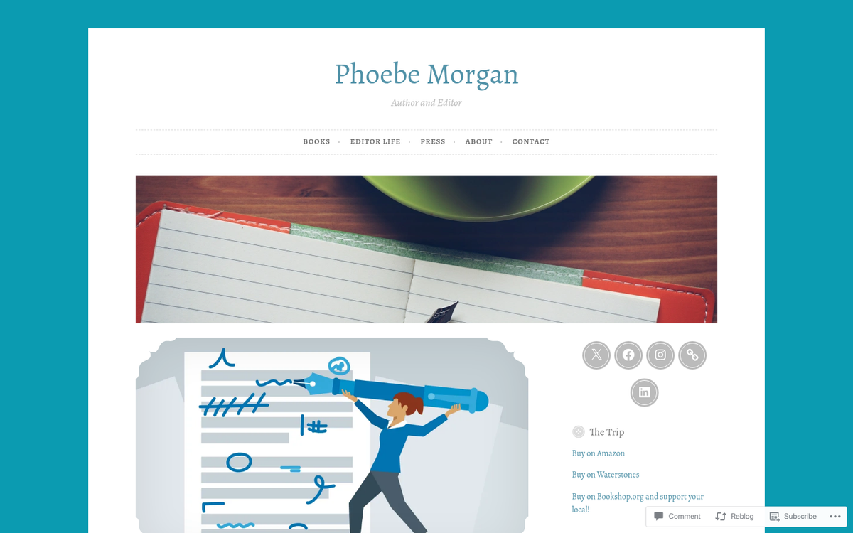 Employee reviewing edited blog post on screen