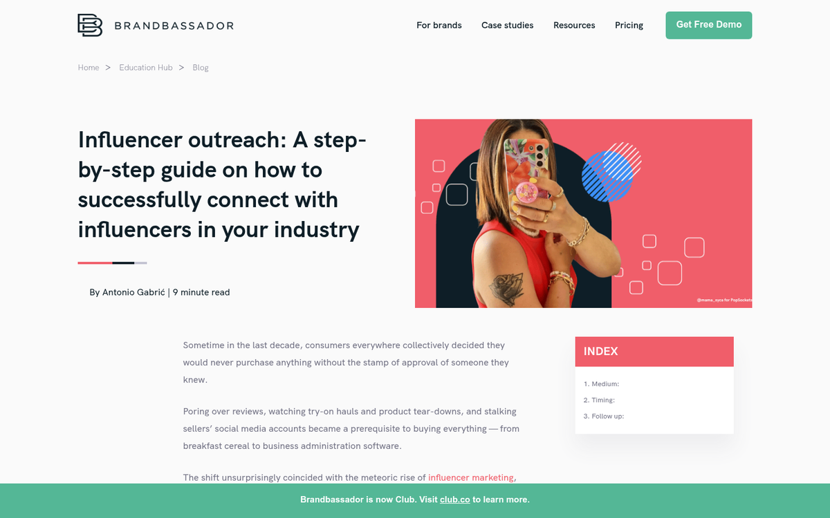 Blogger outreach target list on screen