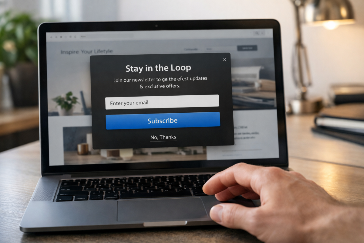 OptinMonster email list building popup example