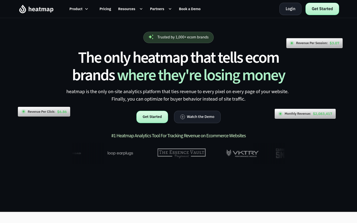 Heatmap.me website homepage screenshot
