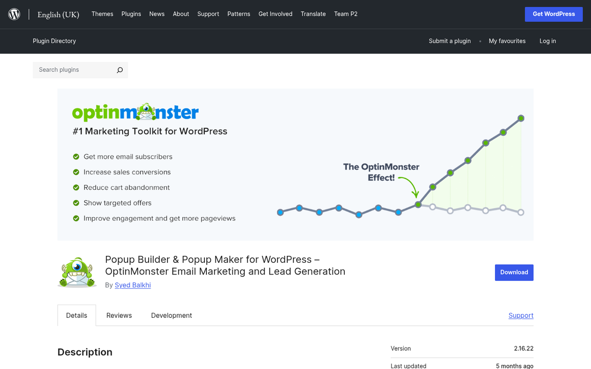 Full-screen popup overlay on website homepage