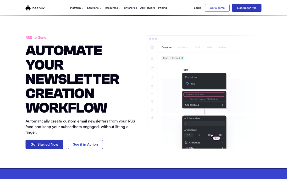 Blog posts converted into email newsletter