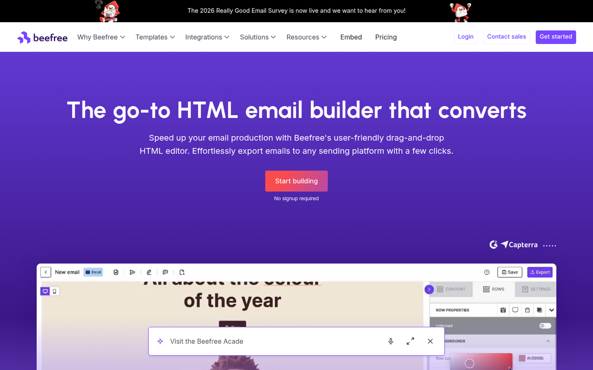 Email newsletter template with custom formatting options