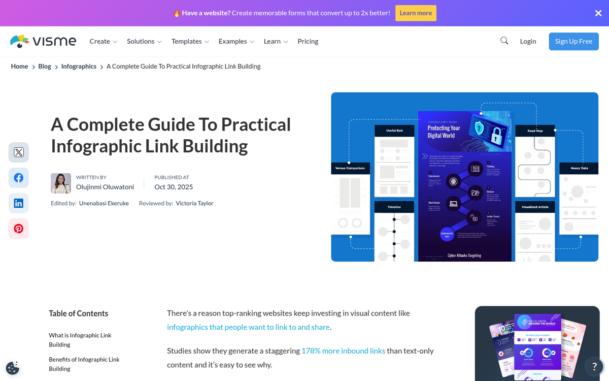 Embed code box on infographic webpage
