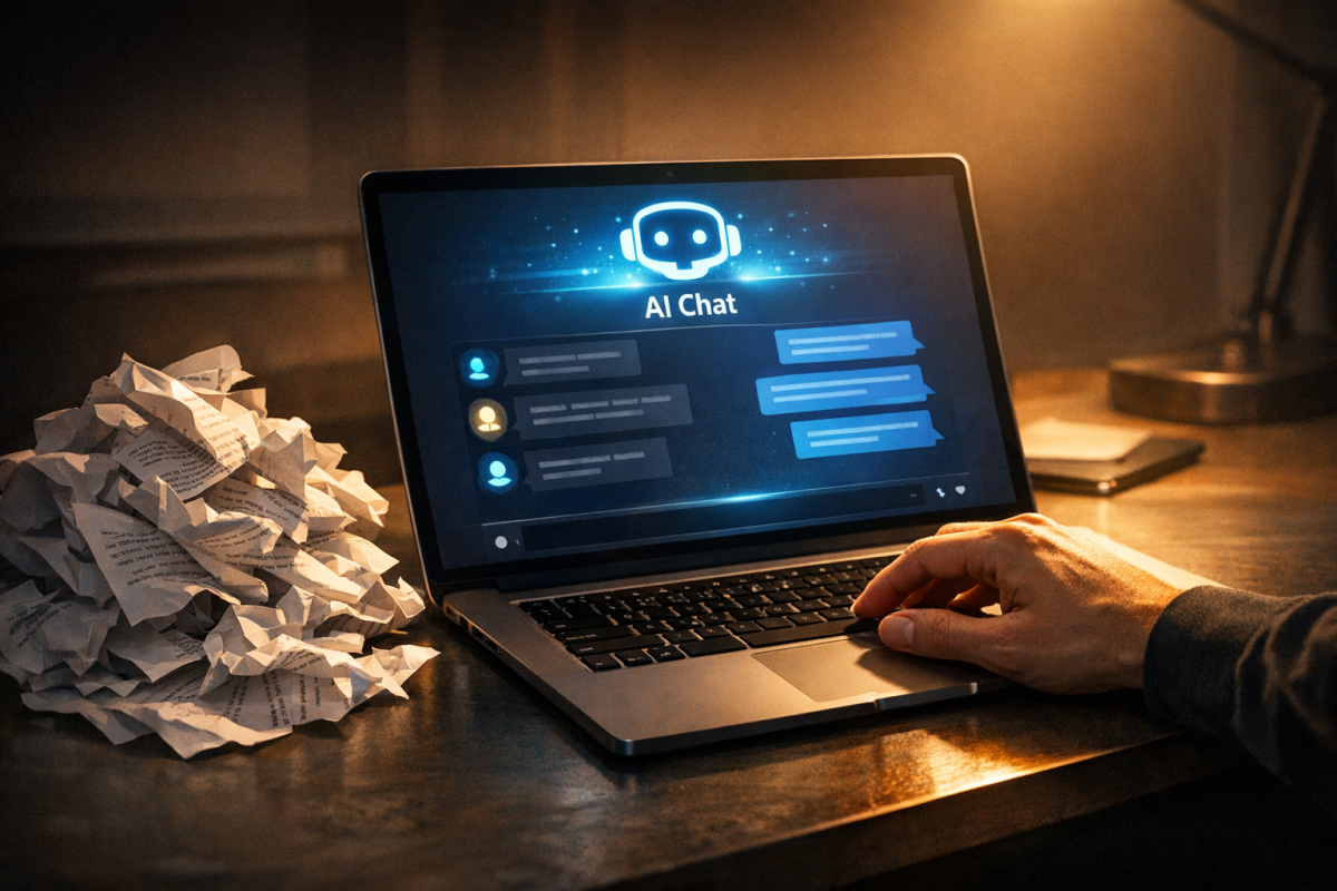 ChatGPT interface generating written content
