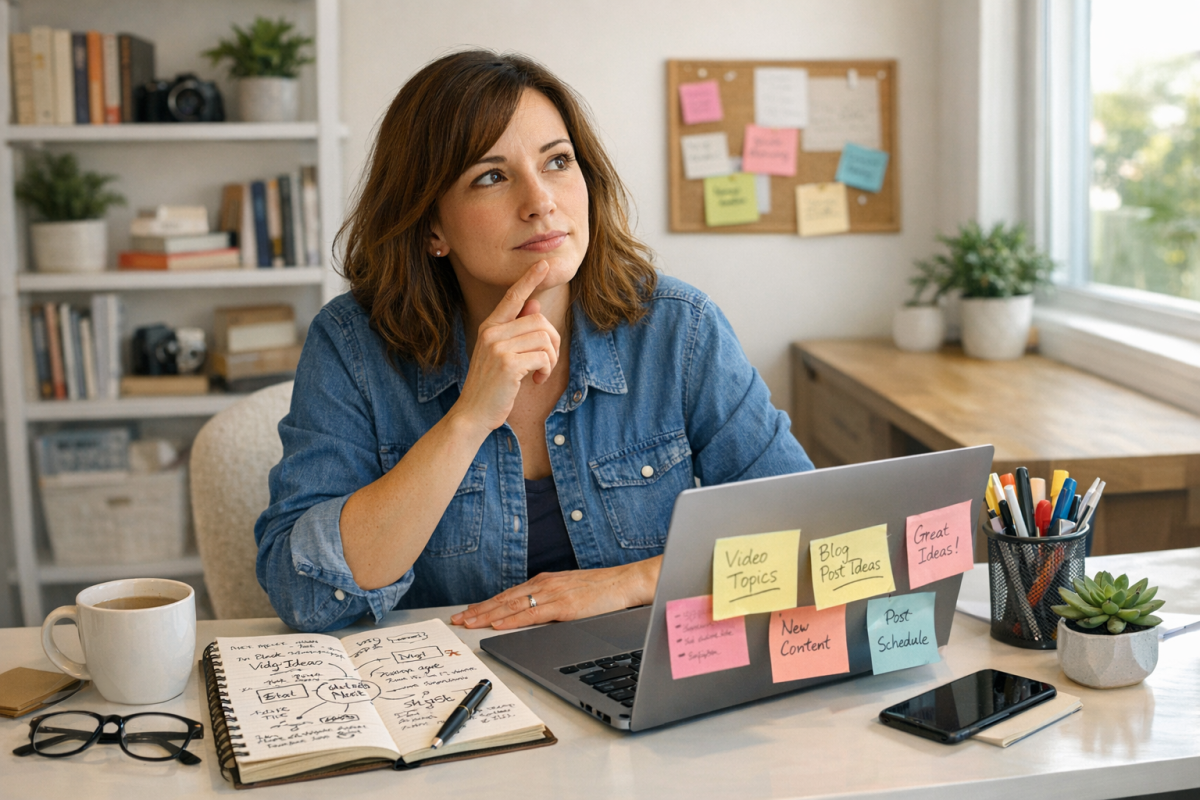 Person brainstorming blog post topic ideas