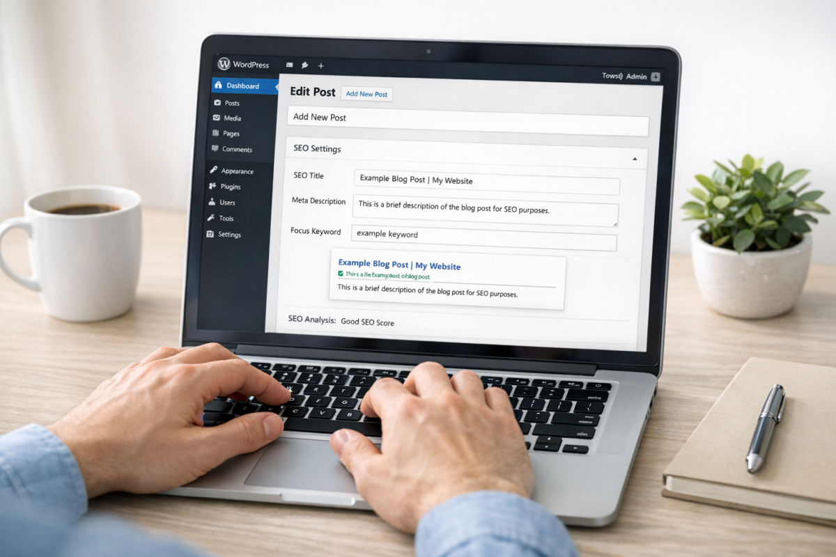 WordPress metadata and category settings panel