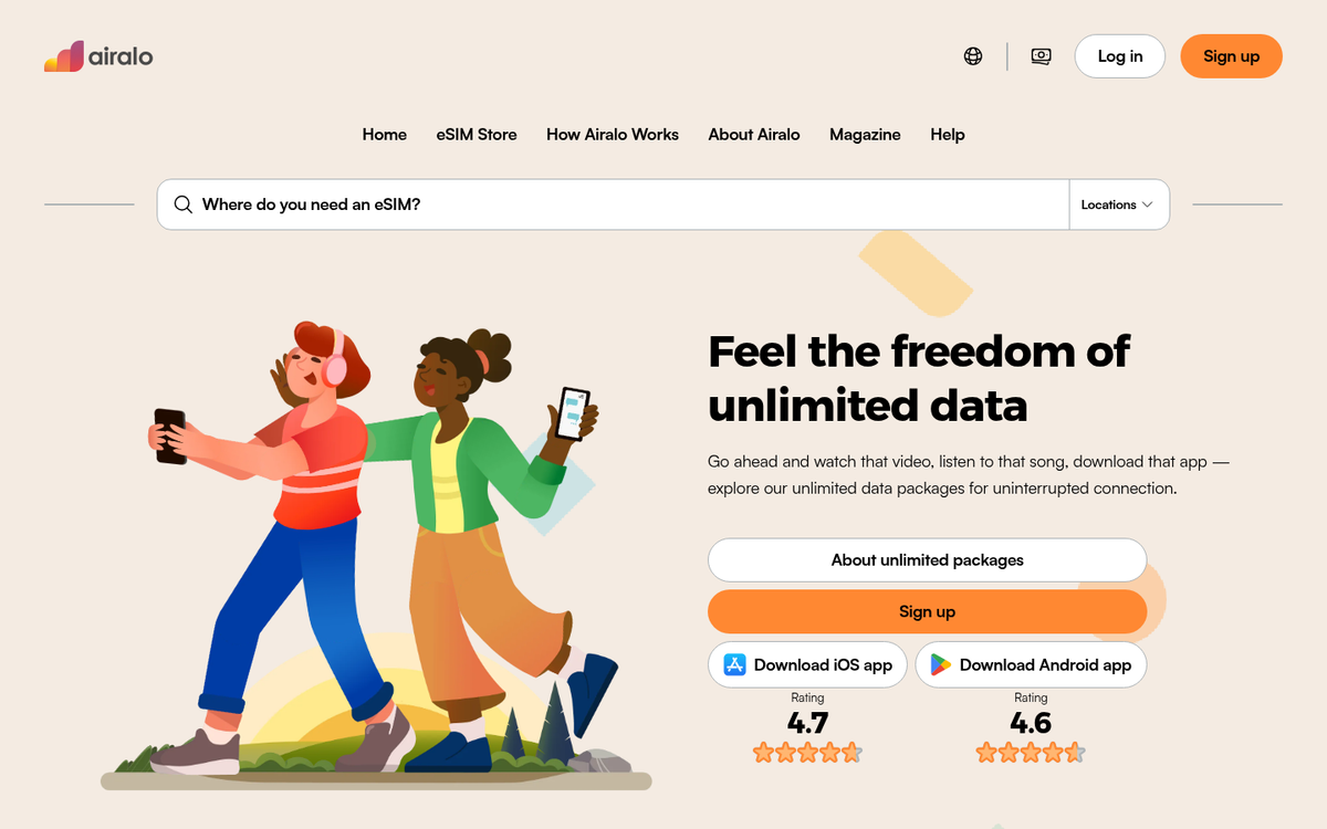 Portable Wi-Fi hotspot device for travel