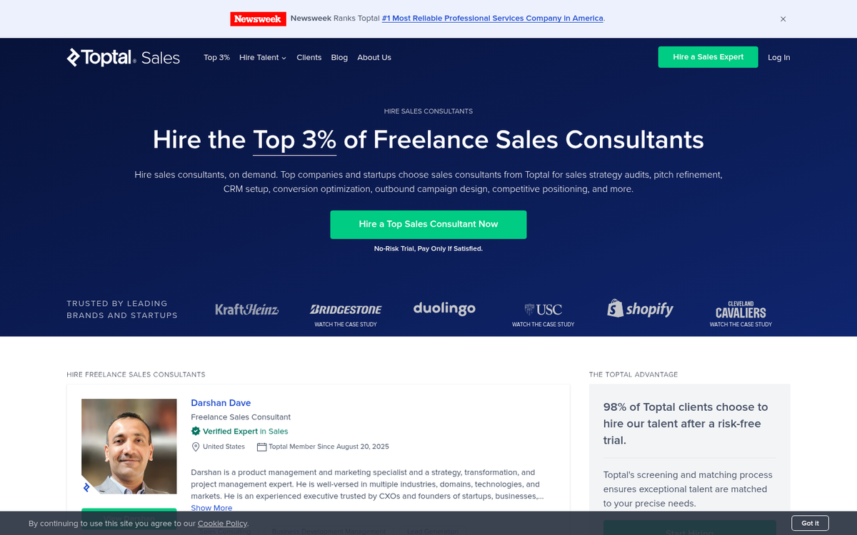 Freelancer showcasing skills on laptop screen