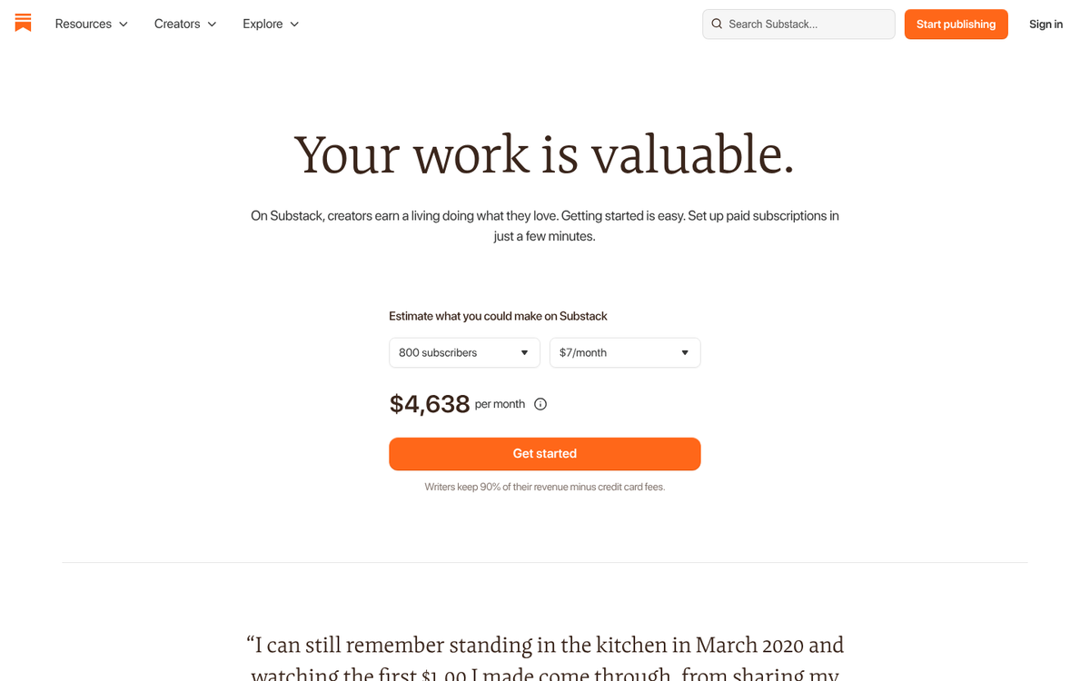 Person selling online course or ebook