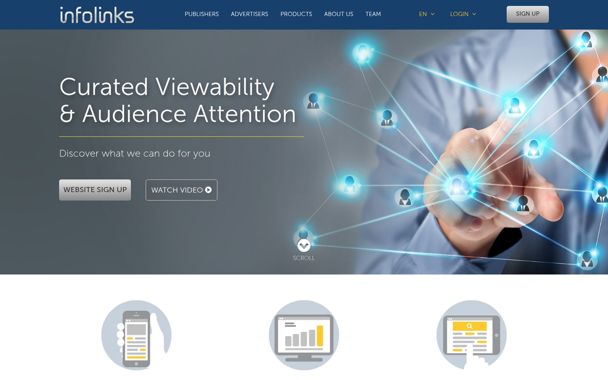 Infolinks website homepage screenshot