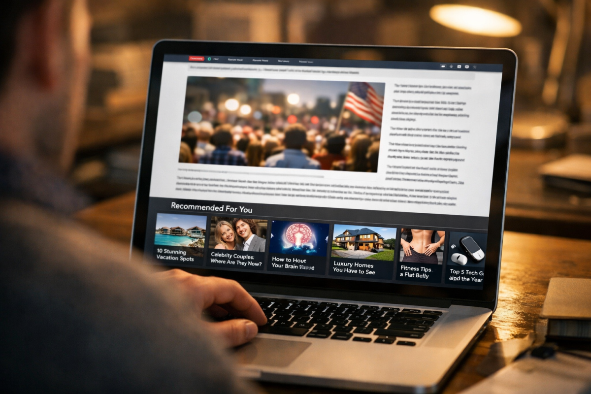 Native advertising widgets on a blog page