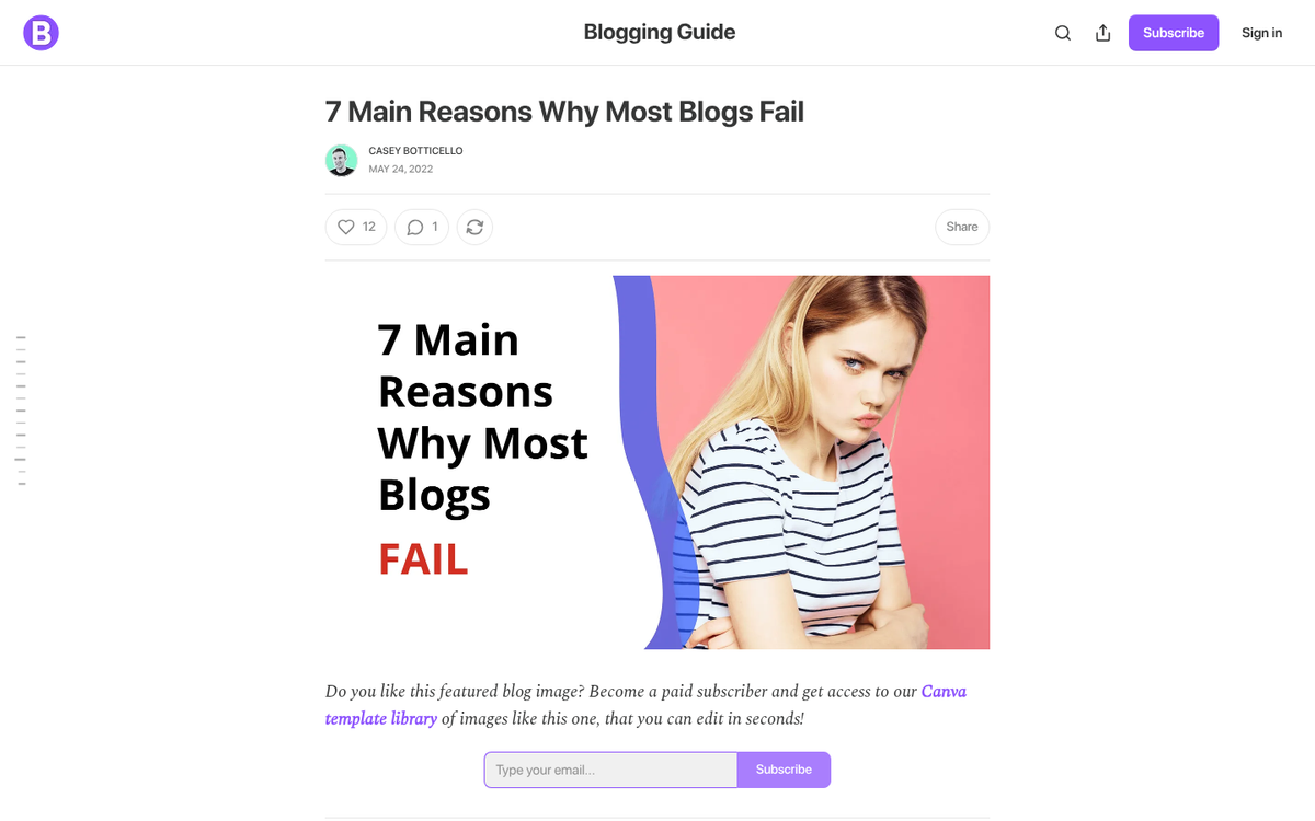 Blogger typing without clear goals or direction