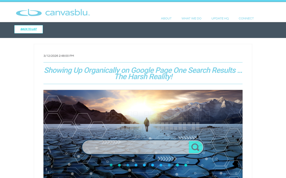 Blog posts listed on search engine results page