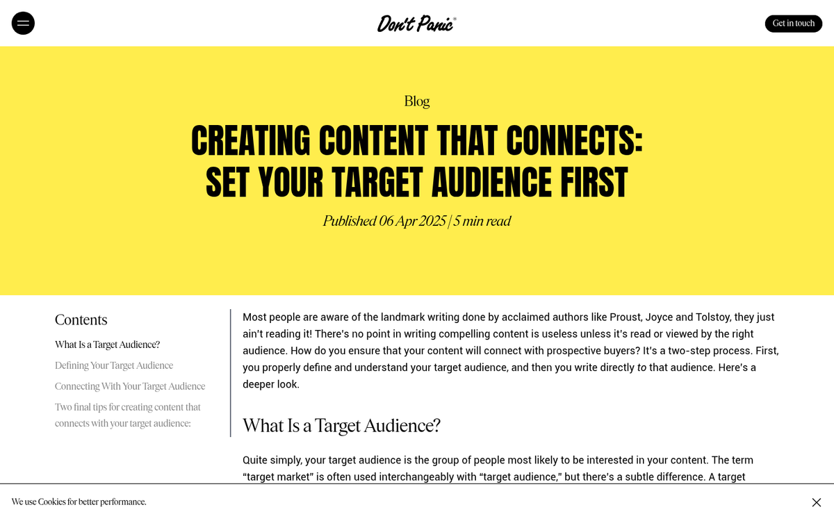Blogger writing content for wrong audience